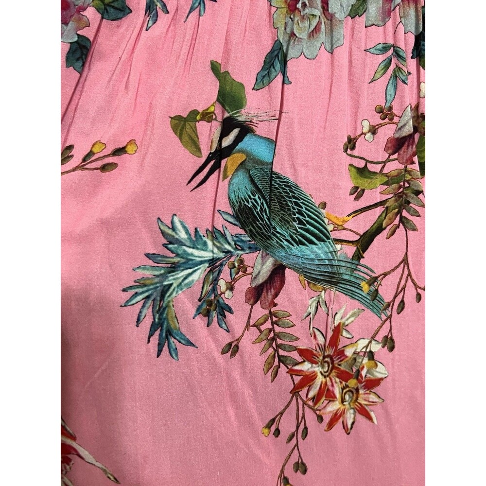 Johnny Was California Blouse Pink Button Up Floral Embroidered Oversized L - Picture 9 of 13